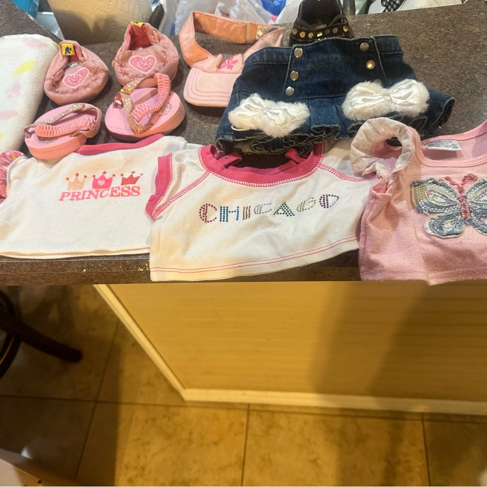 Build-A-Bear Pink and White Clothing Set